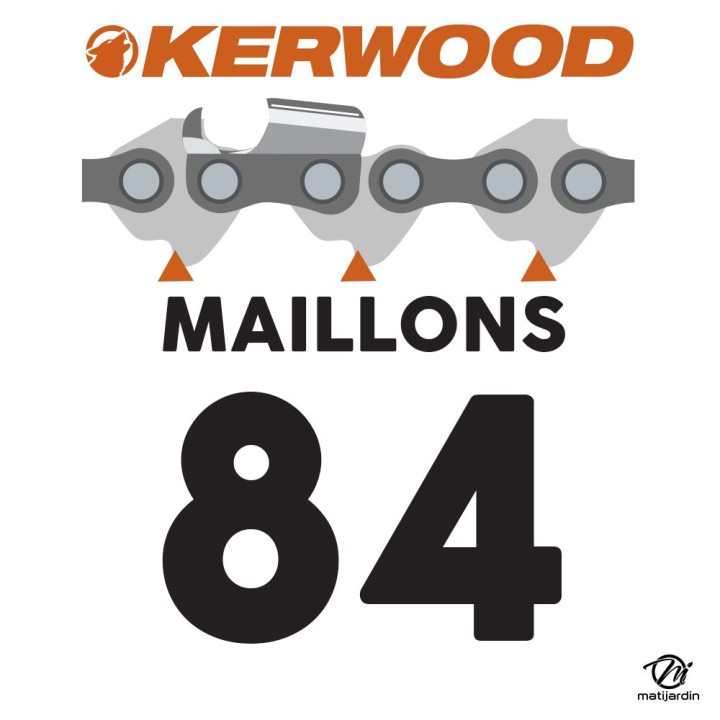 Chaîne KERWOOD 84 maillons 3/8 1,5 mm semi carrée