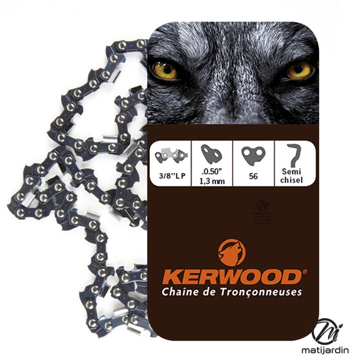 Chaîne tronçonneuse KERWOOD 84maillons 3/8"1,5mm semi carrée