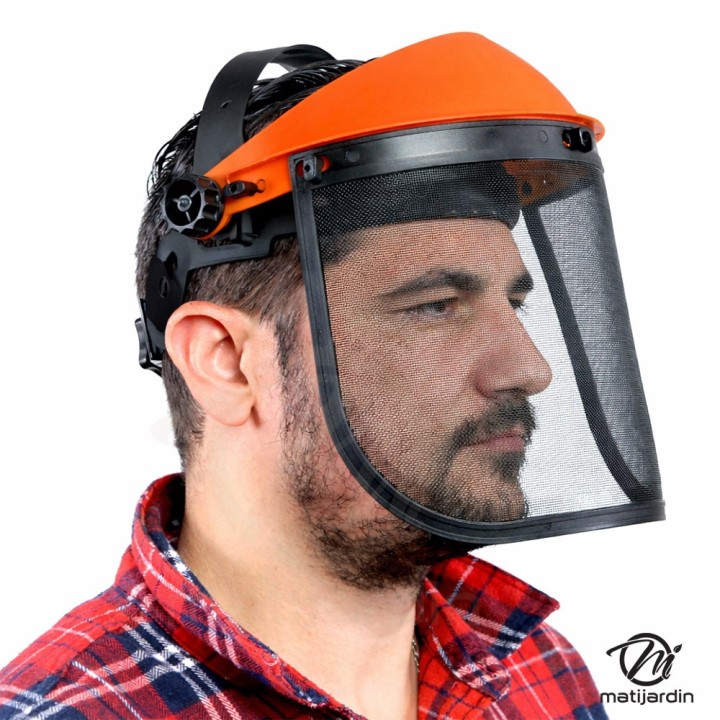 Visière protection relevable, écran grillagé