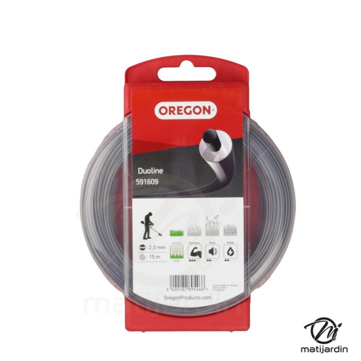 Fil débroussailleuse Rond 2 mm 15 m Oregon Duoline 2 blisters
