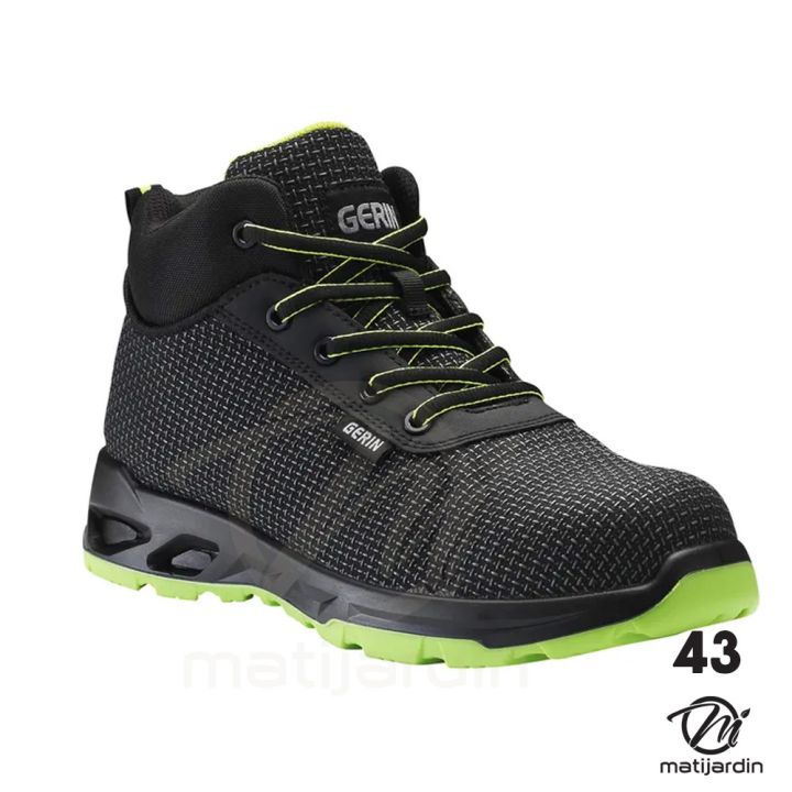 Chaussures de sécurité hautes ALTERRA S3L FO - taille 43. Couleur noir et vert