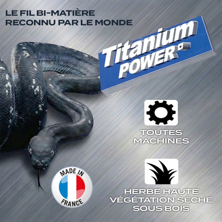 Fil débroussailleuse Carré 3,5 mm x 16 m Titanium Power