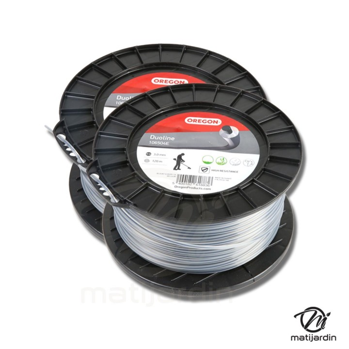 Fil débroussailleuse rond 3 mm x 120 m Oregon Duoline, 2 bobines