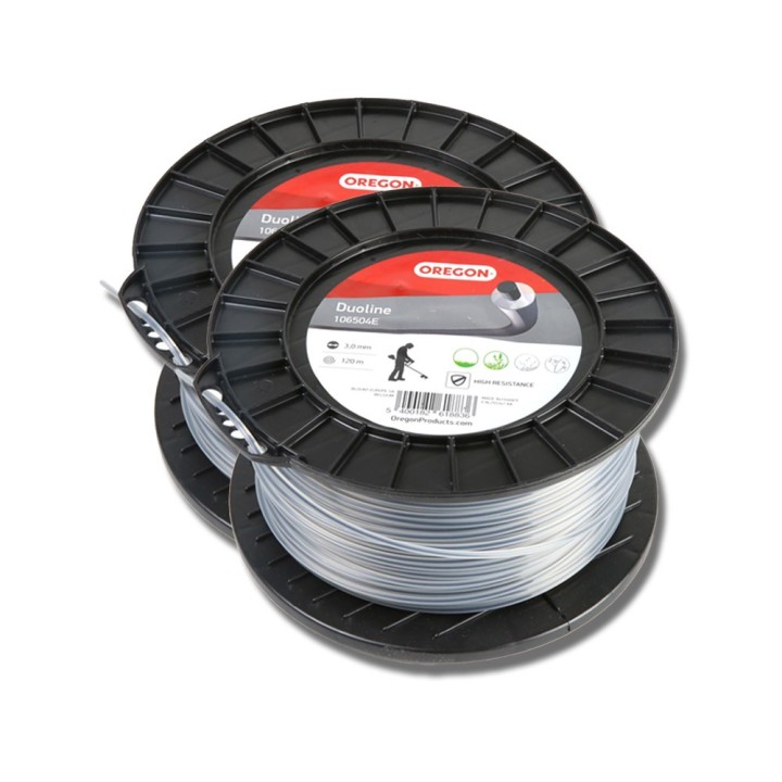 Fil débroussailleuse rond 3 mm x 120 m Oregon Duoline, 2 bobines