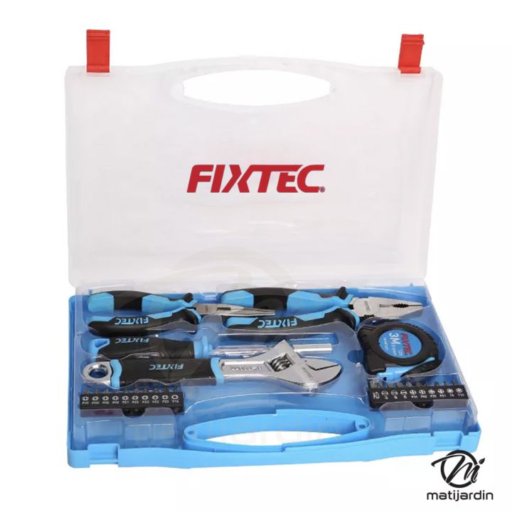 Kit d’outils à main - 25 pièces - pince universelle,pince à bec long, clé à molette, manche de tournevis - Fixtec