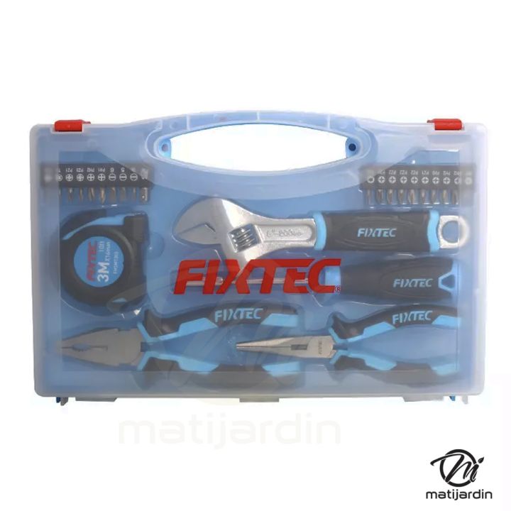 Kit d’outils à main - 25 pièces - pince universelle,pince à bec long, clé à molette, manche de tournevis - Fixtec