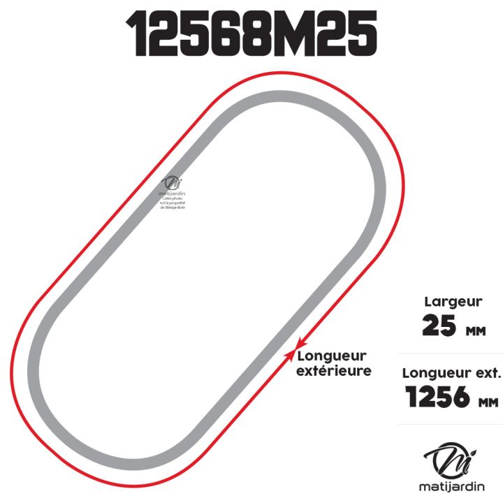 Courroie crantée 1256-8M-25 pour Husqvarna Rider 90 cm