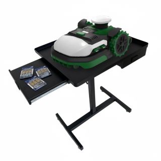 Table de travail ajustable pour entretien robots tondeuses et motoculture