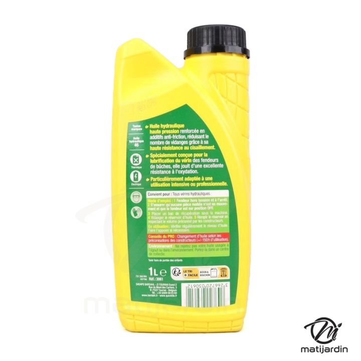 Huile hydraulique BARDAHL 1L pour fendeur de bûches
