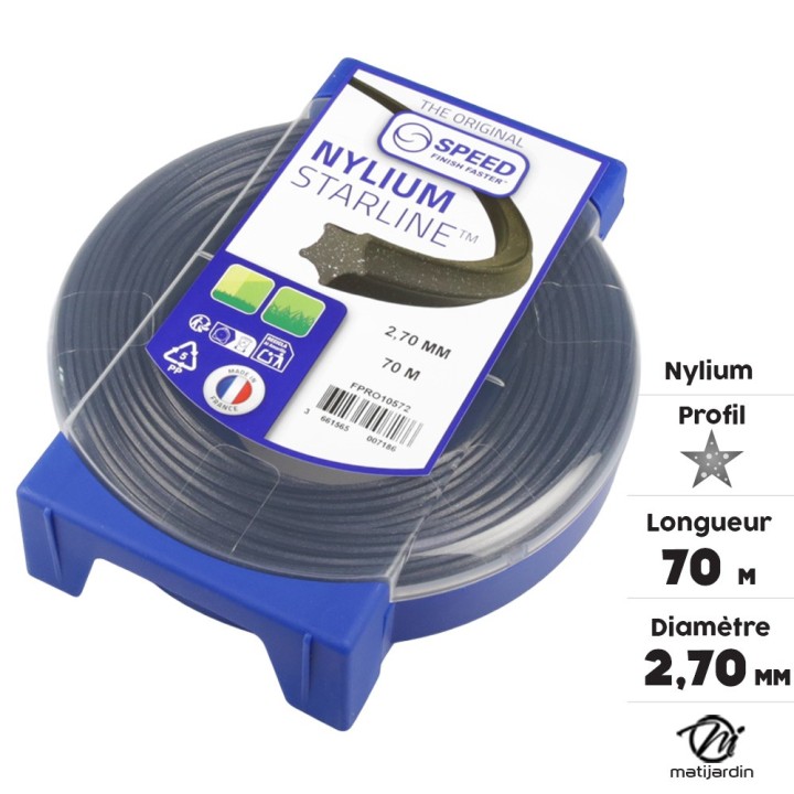 Fil débroussailleuse Etoilé 2,7 mm 70 m Nylium