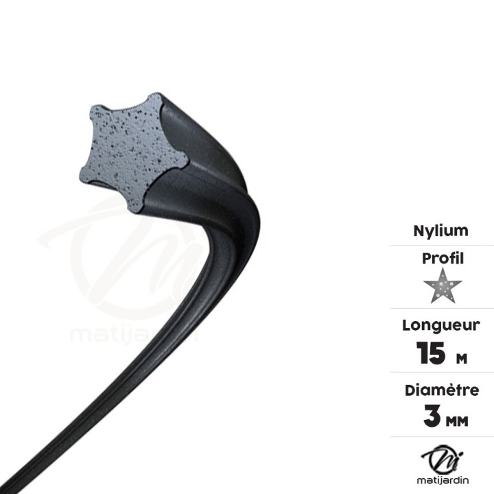 Fil débroussailleuse Etoilé 3 mm 15 m Nylium