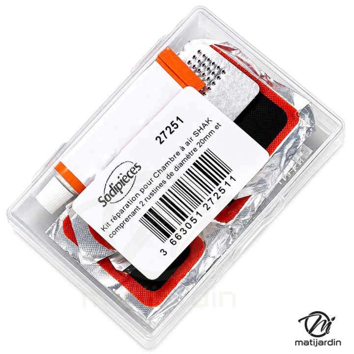 Kit réparation pour chambre à air avec rustines et colle