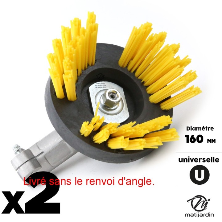 Tête brosse désherbage débroussailleuse Universelle nylon Rilsan jaune