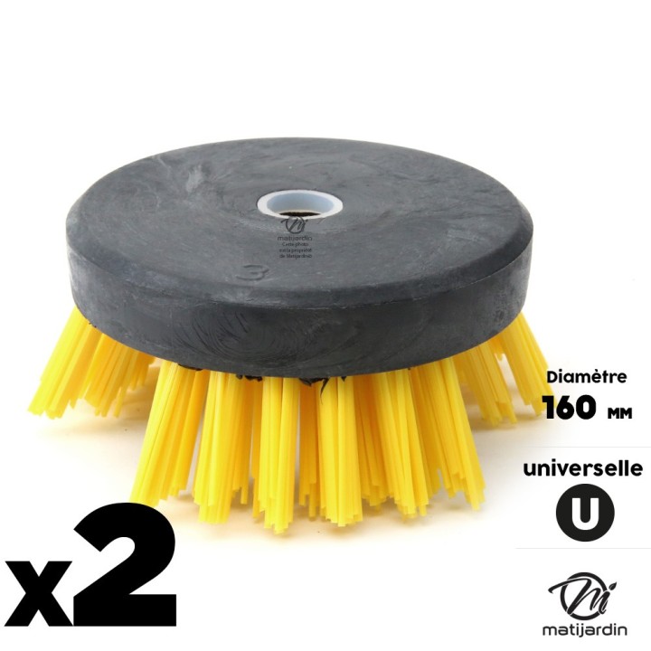 Tête brosse désherbage débroussailleuse Universelle nylon Rilsan jaune