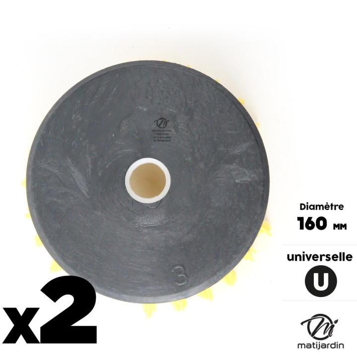 Tête brosse désherbage débroussailleuse Universelle nylon Rilsan jaune