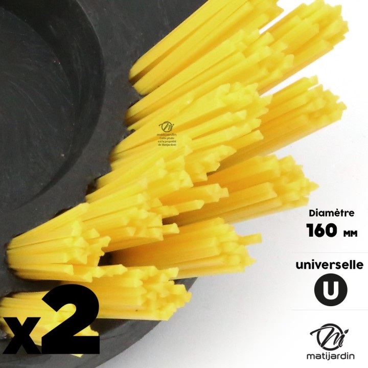 Tête brosse désherbage débroussailleuse Universelle nylon Rilsan jaune