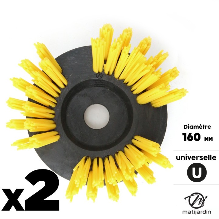 Tête brosse désherbage débroussailleuse Universelle nylon Rilsan jaune