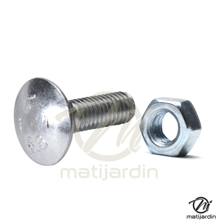 Boulons à tête bombée et collet carré. x8. Pour Etesia 26157