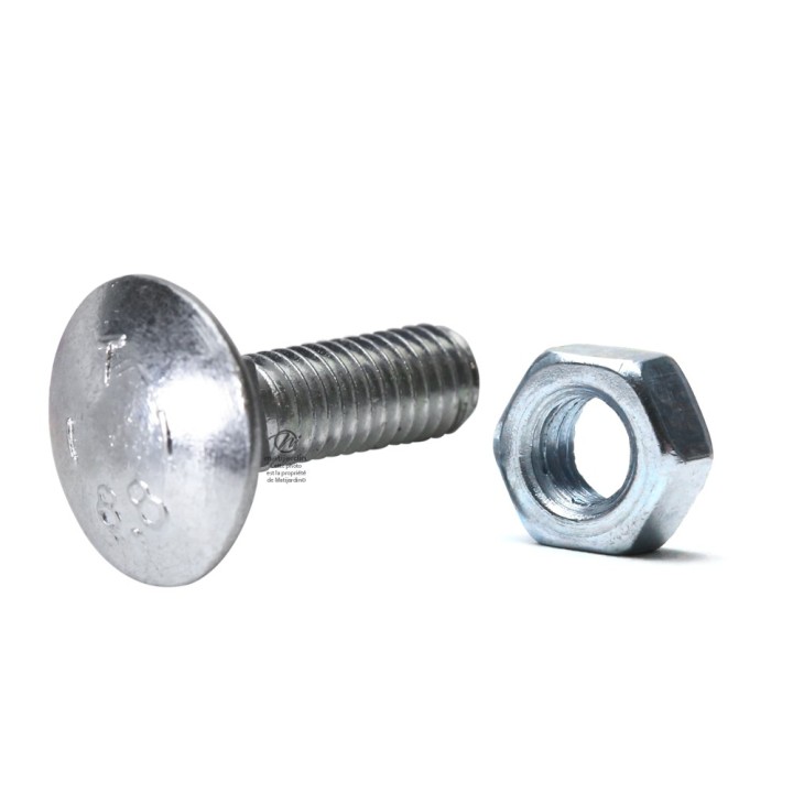 Boulons à tête bombée et collet carré. x8. Pour Etesia 26157