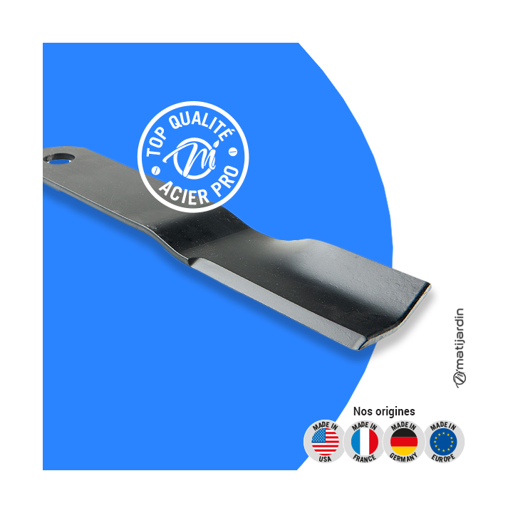 Lame tondeuse pour MTD 653. N° 942-0266. Coupe 29,7 cm