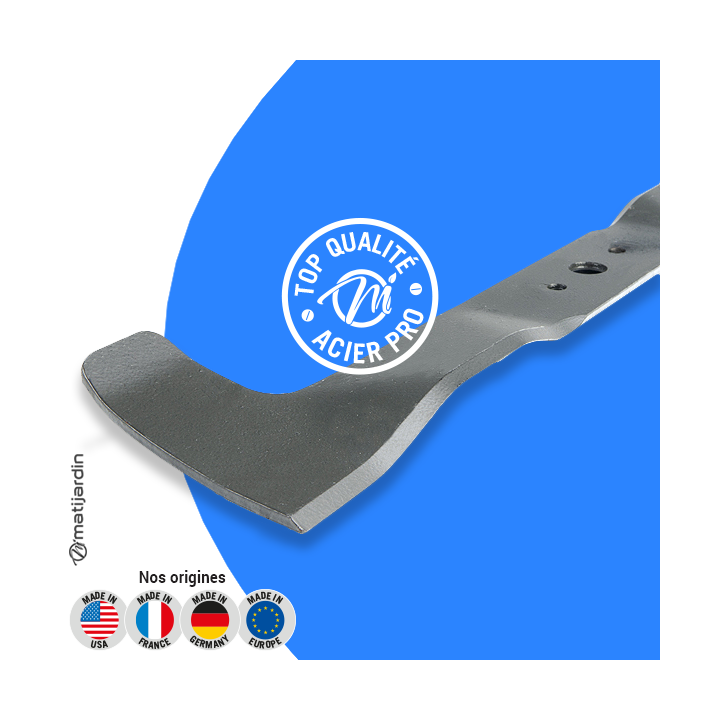 Lame tondeuse pour Sabo 102-15H, Twin Cut. N° SB82004348/0. Coupe 52 cm