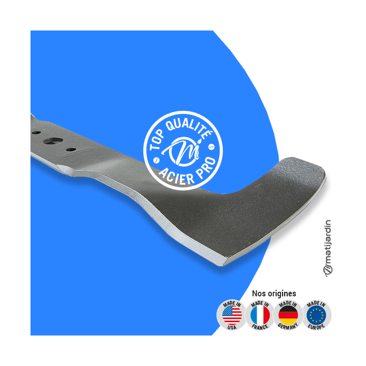 Lame tondeuse pour Sabo 102-15H, Twin Cut. N° SB82004347/0. Coupe 52 cm