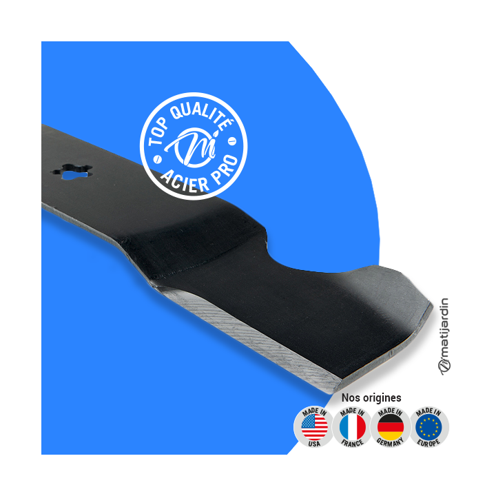 Lame tondeuse pour Bernard loisirs 54". N° 187254. Coupe  47 cm