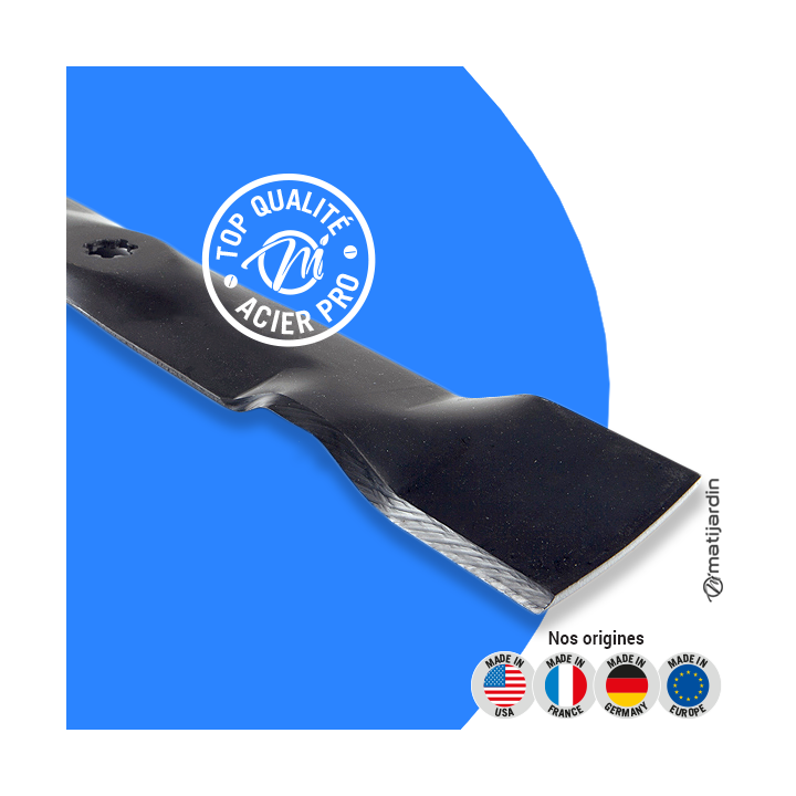 Lame tondeuse pour John Deere Riders 125. N° AM141033. Coupe 53,3 cm