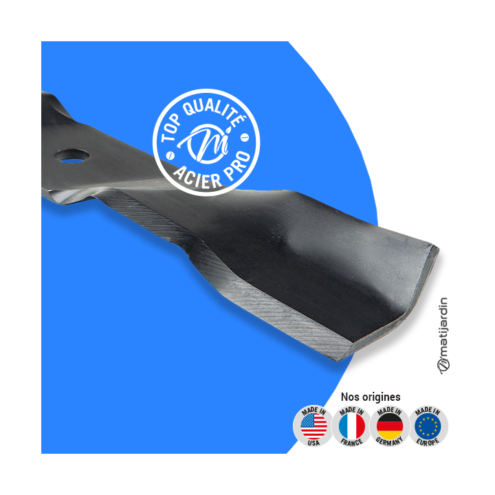 Lame tondeuse pour Exmark. N° 1-653102. Coupe 38,7 cm