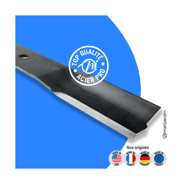 Lame tondeuse pour John Deere Riders. N° AM100946. Coupe 49,5 cm