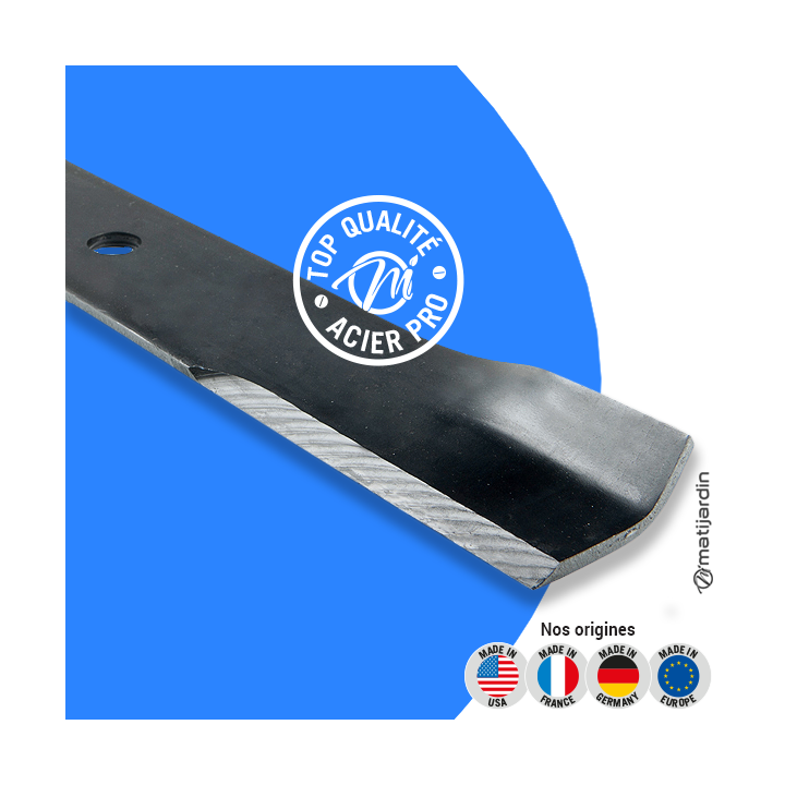 Lame tondeuse pour John Deere. N° GY20568. Coupe 43,5 cm