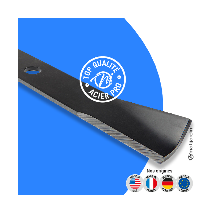 Lame tondeuse x 3 pour Wheel horse 48". N° 106637. Coupe 41  cm