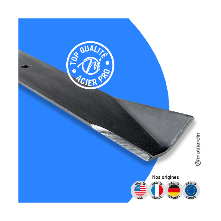 Lame tondeuse pour AYP/Roper 38". N° 100669R. Coupe 49 cm