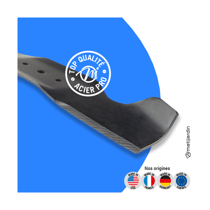 Lame tondeuse pour MTD GT700. N° 7420486. Coupe 37,5 cm