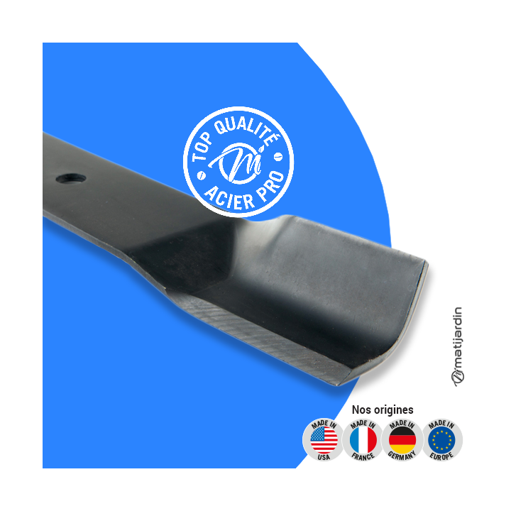 Lame tondeuse pour John Deere SX38. N° AM137326. Coupe 49,5 cm