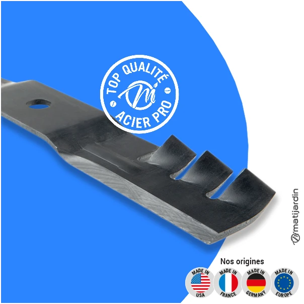 Lame tondeuse pour John Deere JD188. N° M111522. Coupe 42 cm