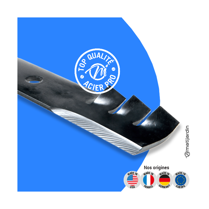 Lame tondeuse pour John Deere séries de 200. N° AM30698. Coupe 35,5 cm