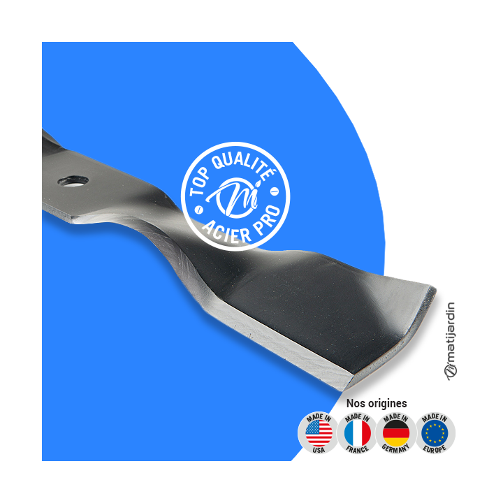 Lame tondeuse pour John Deere 165. N° AM137325. Coupe 49,5 cm