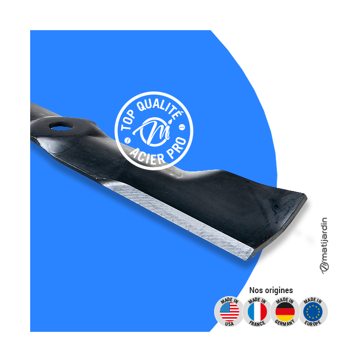 Lame tondeuse pour John Deere F680. N° M115496. Coupe 47 cm