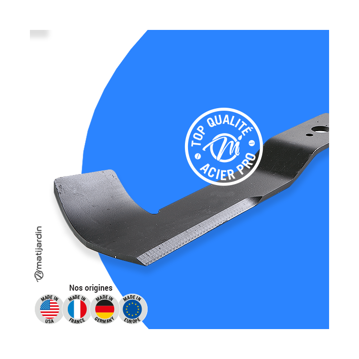 Lame tondeuse pour Iseki SXG-MW122 droite. N° 8674-306-002-00. Coupe 66,5 cm