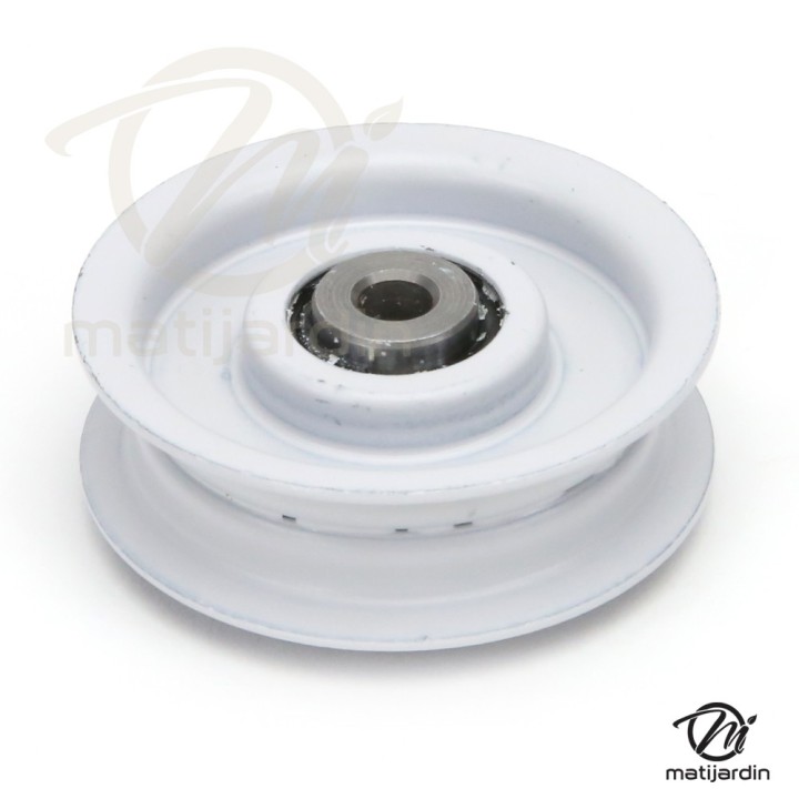 Poulie diam 48 mm larg. 17 mm à gorge type "plate" axe 6,5 mm