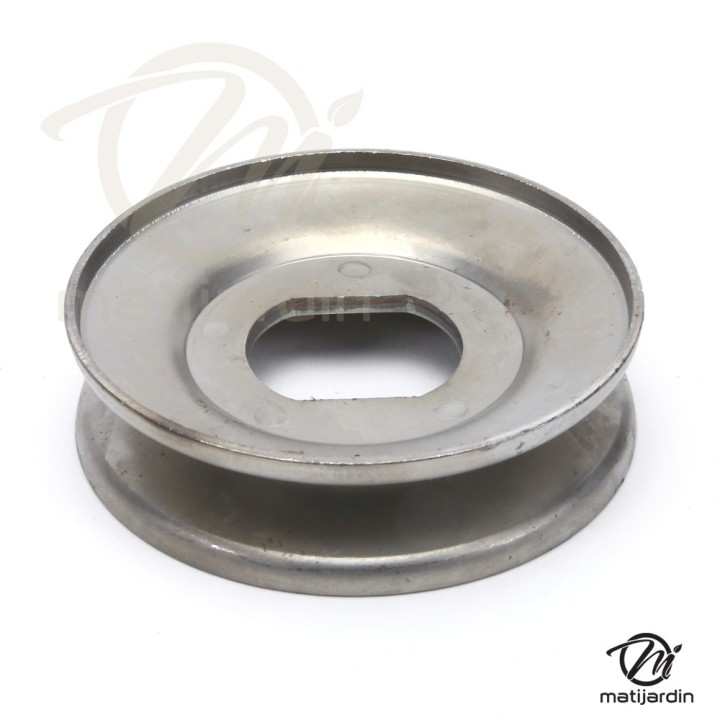 Poulie diam 102 mm larg. 27,5 mm à gorge type "V" axe 32x38 mm