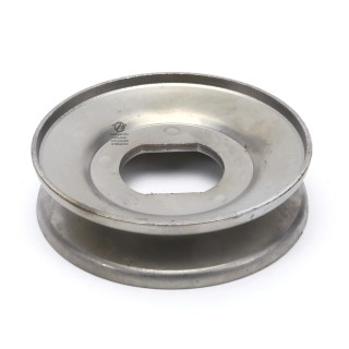 Poulie diam 102 mm larg. 27,5 mm à gorge type "V" axe 32x38 mm