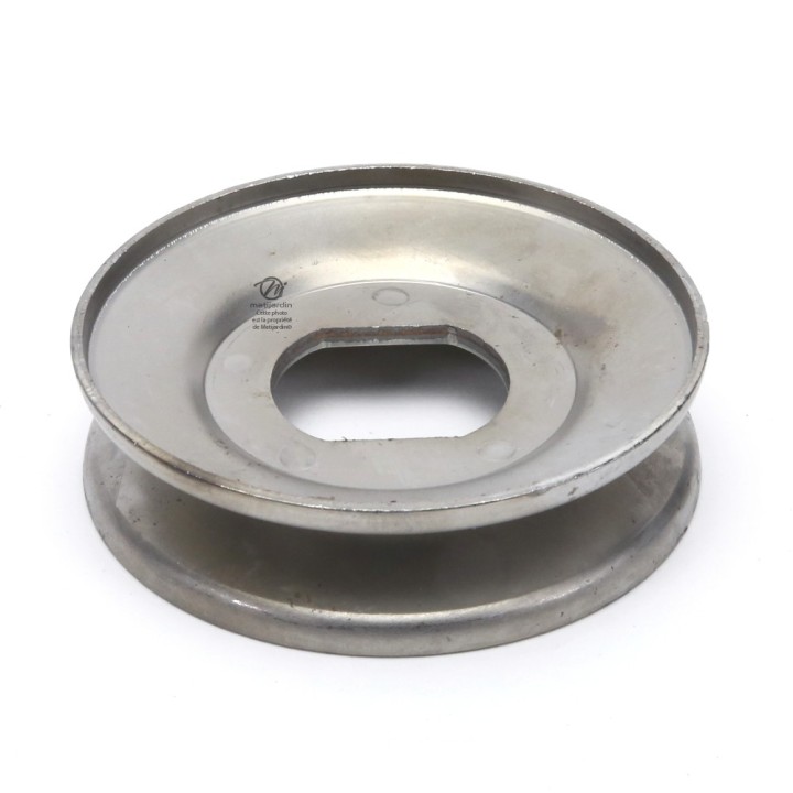Poulie diam 102 mm larg. 27,5 mm à gorge type "V" axe 32x38 mm