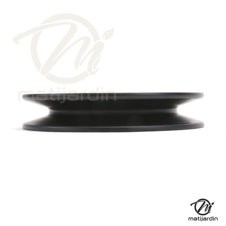 Poulie diam 132 mm larg. 21,5 mm à gorge type "plate" axe 16 mm étoilé