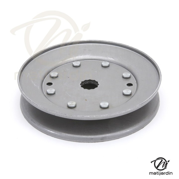 Poulie diam 120 mm larg. 24,6 mm à gorge type "V" axe 16 mm étoilé
