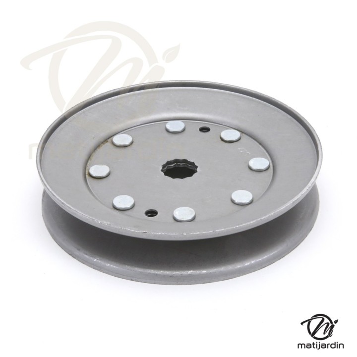 Poulie diam 120 mm larg. 24,6 mm à gorge type "V" axe 16 mm étoilé