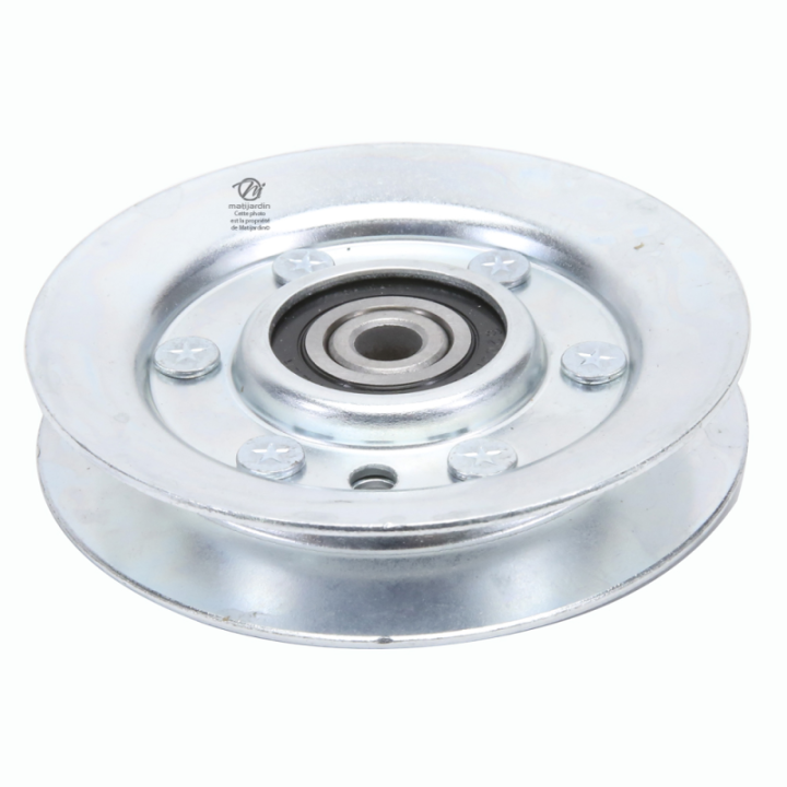 Poulie diam 102 mm larg. 20,5 mm à gorge type "V" axe 9,5 mm