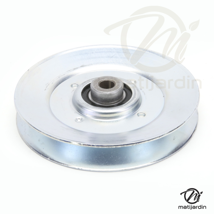 Poulie diam 115 mm larg. 19 mm à gorge type "V" axe 9,5 mm