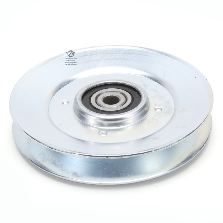 Poulie diam 115 mm larg. 19 mm à gorge type "V" axe 9,5 mm